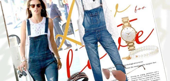 alessandra ambrosio denim ολοσωμη φορμα