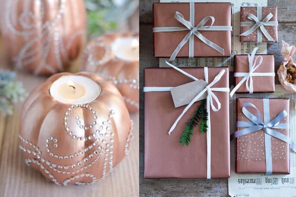 rosegold χριστουγεννιάτικα στολίδια