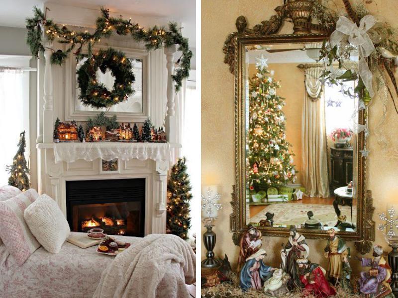 Χριστουγεννιάτικη διακόσμηση καθρέφτη