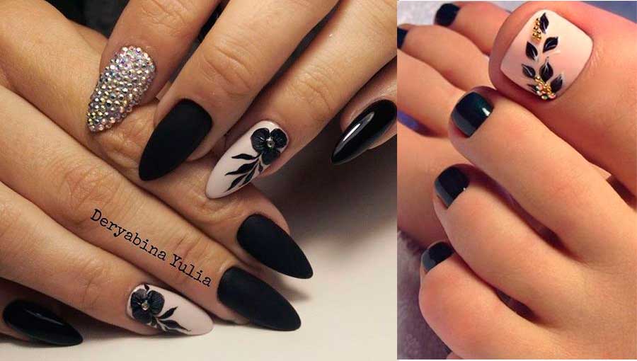 σχέδια νυχιών με στρας