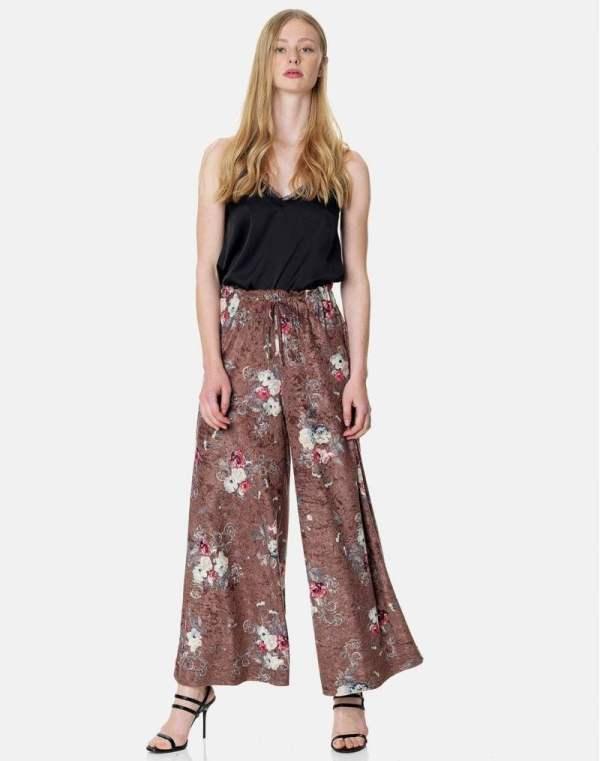 Εμπριμέ παντελόνα από βελούδο