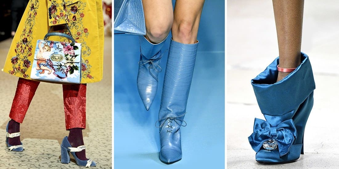 τάσεις μόδας στα παπούτσια φθινόπωρο 2018 - blue hues