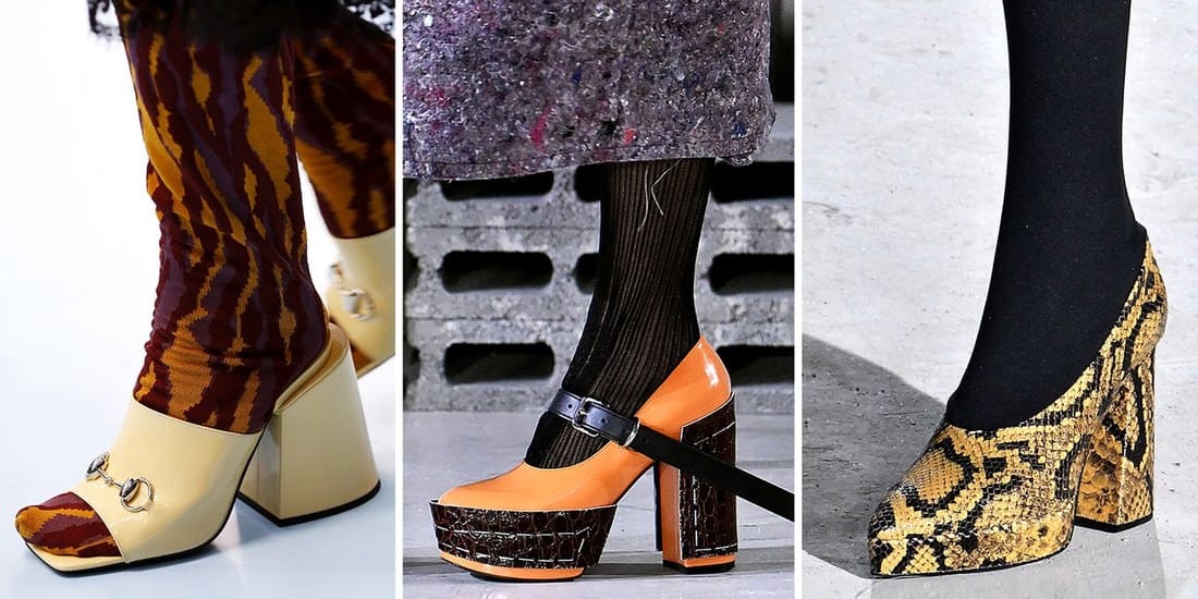 τάσεις μόδας στα παπούτσια φθινόπωρο 2018 - block heels