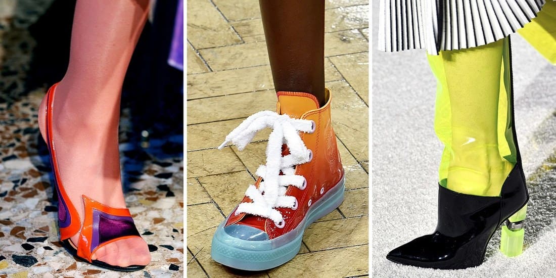 τάσεις μόδας στα παπούτσια φθινόπωρο 2018 - neon