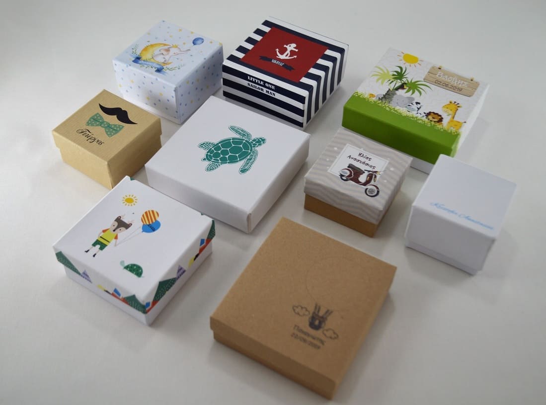 κουτιά μπομπονιέρες βάπτισης αγόρι