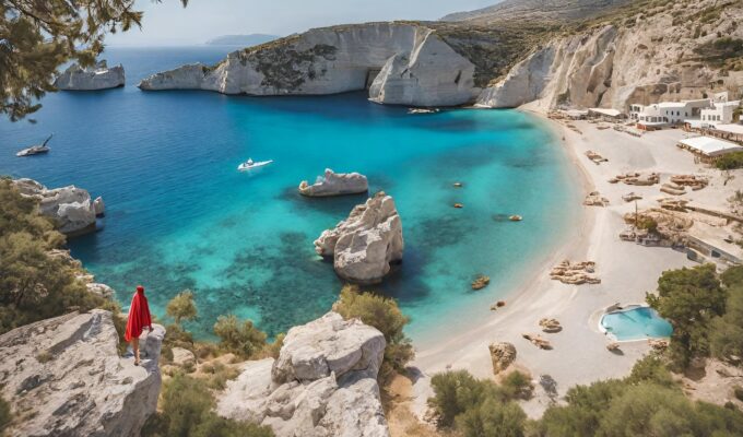 Μια γραφική άποψη ενός από τα 10 κορυφαία νησιά για οικογενειακές διακοπές το 2023, που παρουσιάζει ήρεμες παραλίες και δραστηριότητες για οικογένειες.