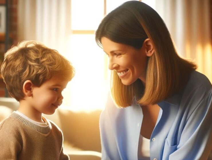 Γονέας και παιδί 2-3 ετών αλληλεπιδρούν θετικά, ενθαρρύνοντας τη συνεργασία και την καλή επικοινωνία σε ένα ζεστό και φιλικό οικογενειακό περιβάλλον.